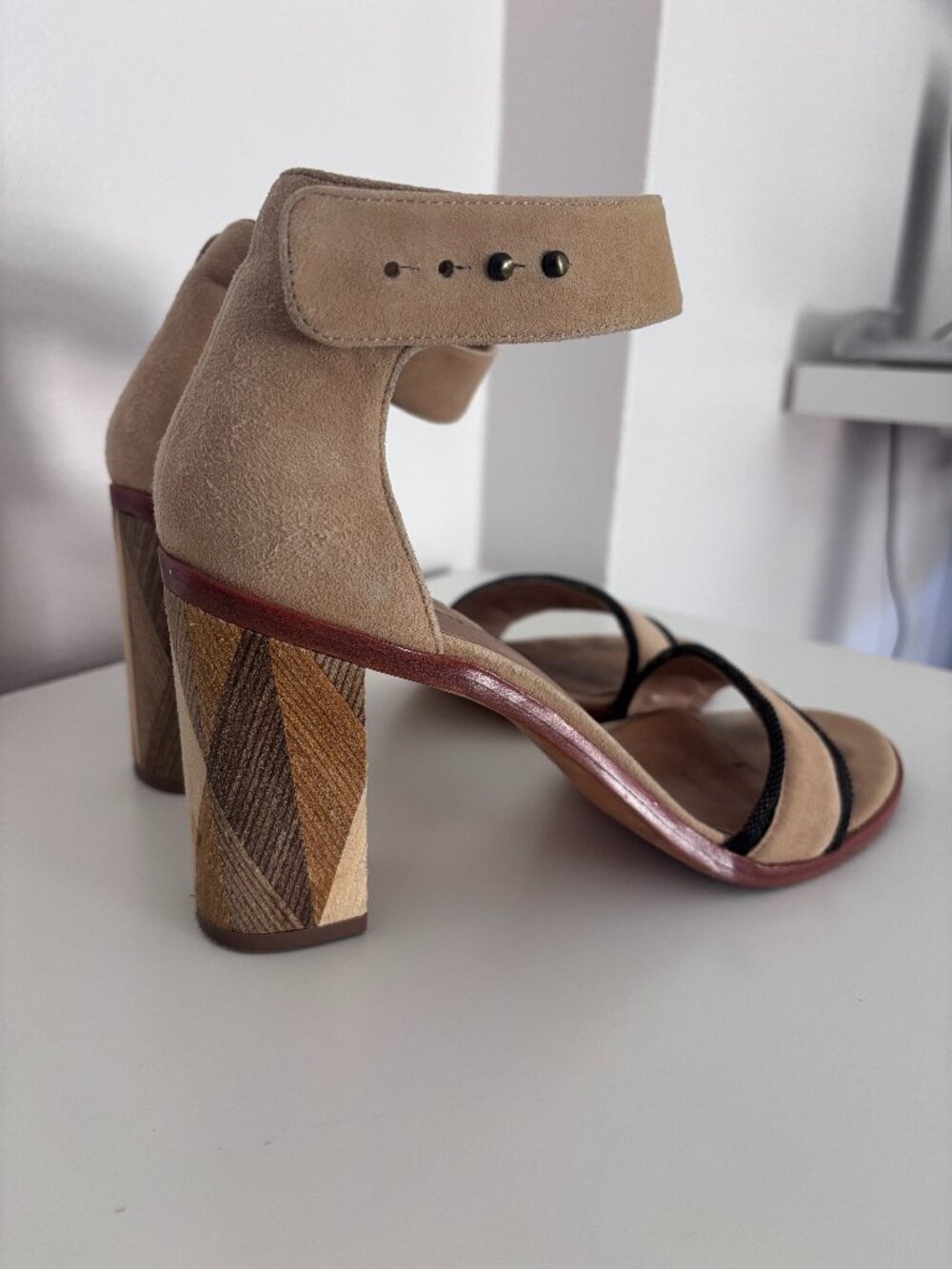 Bernardo Anthro suede wood Heel sandals (size 8)